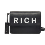 John Richmond Tracolla Nero Bianco Traforata da Donna
