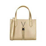 Mario Valentino Borsa a Mano Piccola Semi Rigida Donna in Pelle Sintetica Effetto Martellato Laminato Oro con Tracolla