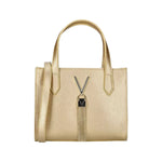 Mario Valentino Borsa a Mano Piccola Semi Rigida Donna in Pelle Sintetica Effetto Martellato Laminato Oro con Tracolla