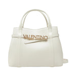 Mario Valentino Borsa a Mano Donna con 3 Scomparti in Colore Bianco con Tracolla e Logo Lettering Frontale