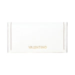 Mario Valentino Portafoglio Grande Donna Bianco con Cuciture a Contrasto e Chiusura con Bottone