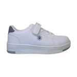 Lumberjack Sneakers Bambino in Ecopelle Bianca con Strappo e Lacci Elasticizzati