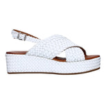 Vueva Sandalo Bianco Intrecciato con Zeppa da Donna
