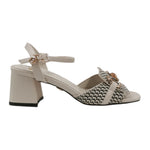 Gold&Gold Sandalo Raffia Nero Bianco t.6 da Donna