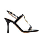 Albano Sandalo Nero in Vernice con Accessorio Gioiello t.9 da Donna