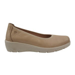 Laura Azana Dècollettè Beige in Pelle con Zeppa da Donna