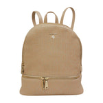 Gattinoni Roma Zaino Donna Stampa Logo All Over in Colore Beige con Doppia Zip