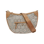 Gattinoni Roma Mezzaluna Donna in Stampa Teodosia Nude e Tracolla in Tessuto Logato con Chiusura con Zip