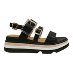 Keys Sandalo Donna in Ecopelle Nera con Doppio Fibbia