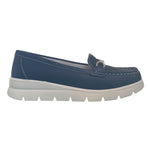 Enval Soft Mocassino Blu con Catena da Donna