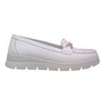 Enval Soft Mocassino Bianco con Catena da Donna