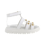 Primigi Sandalo Bianco con Strappo e Borchie Dorate da Bambina