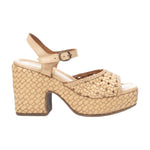Carmela Sandalo Beige Intrecciato con Plateau t.10