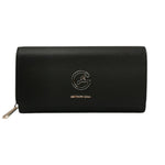 Gattinoni Roma Portafoglio Donna in Ecopelle Nero con Zip e Chiusura con Bottone