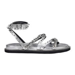 Cult Sandalo Basso Argento con Borchie e Catenelle da Donna