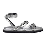 Cult Sandalo Basso Argento con Borchie e Catenelle da Donna