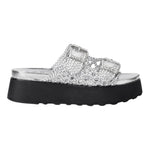 Cult Ciabatta Platform Traforata Argento con Fibbie da Donna