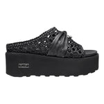 Cult Ciabatta Nera Traforata con Piercing Metallico da Donna