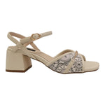 Gattinoni Sandalo Donna in Ecopelle Avorio Stampa Teodosia e Tacco 60mm