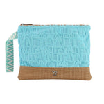 Ynot? Borsa Clutch Mare Donna in Tessuto Logato Anice con Polsino