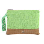 Ynot? Borsa Clutch Mare Donna in Tessuto Logato Lime con Polsino