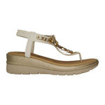 Valleverde Infradito Bianco Gioiello con Zeppa da Donna