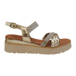 Laura Bizzarri Sandalo Platino con Strass e Zeppa da Donna