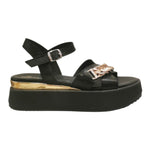 Laura Bizzarri Sandalo Nero con Zeppa e Catena da Donna