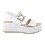 Igi&Co Sandalo Bianco Platino con Triplo Strappo da Donna