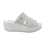 Igi&Co Scalzato Bianco Argento con Zeppa da Donna