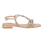 Albano Vanity Sandalo Donna con Tacco 20mm in Colore Nudo con Strass Oro Rosa - 39 40 41