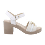 Igi&Co Sandalo Bianco in Tessuto con Morsetto da Donna