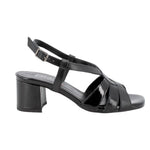 Enval Soft Sandalo Nero in Pelle e Vernice t.7 da Donna