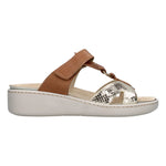 Enval Soft Ciabatta Cuoio con Inserti Dorati da Donna