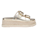 Cult Ciabatta Platino Platform in Raffia da Donna