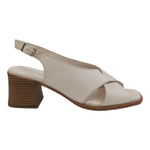 Melluso Sandalo Donna in Pelle Crema con Tacco Largo 65mm