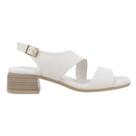 Melluso Sandalo Donna in Pelle Crema con Tacco Basso 40mm Effetto Legno