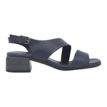 Melluso Sandalo Donna in Pelle Oceano con Tacco Basso 40mm Effetto Legno