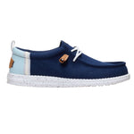 Hey Dude Wally Craft Linen Slip On Uomo in Tessuto Blu Multi