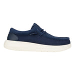 Hey Dude Wally Comf Woven Slip On Uomo in Tessuto Blu con Fondo Bianco