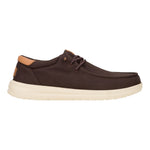 Hey Dude Paul Canvas Slip On Uomo in Tessuto Marrone con Fondo Bianco