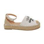 Gaelle Espadrillas Bambina in Tessuto Bianca con Cinturino