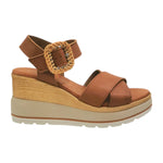 Laura Bizzarri Sandalo Cuoio con Zeppa e Fibbia da Donna