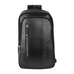 Aeronautica Militare Monospalla Nero Linea Thunder in Pelle da Uomo
