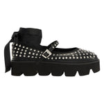 Buffalo Darya Mary Stud Ballerina Nera Platform con Borchie da Donna