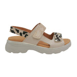 Descanflex Sandalo Donna in Pelle Panna con Stampa Leopardata