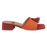 Scarpeborseonline Scalzato Arancio Rosso con Nappina t.4 da Donna