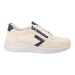 Luisetti Sneakers Uomo in Pelle e Camoscio Crema con Lacci e Cerniera