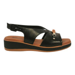 Susimoda Sandalo Nero con Accessorio e Zeppa da Donna