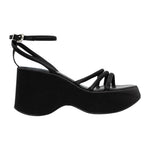 Buffalo Joy Miss Sandalo Nero con Zeppa da Donna